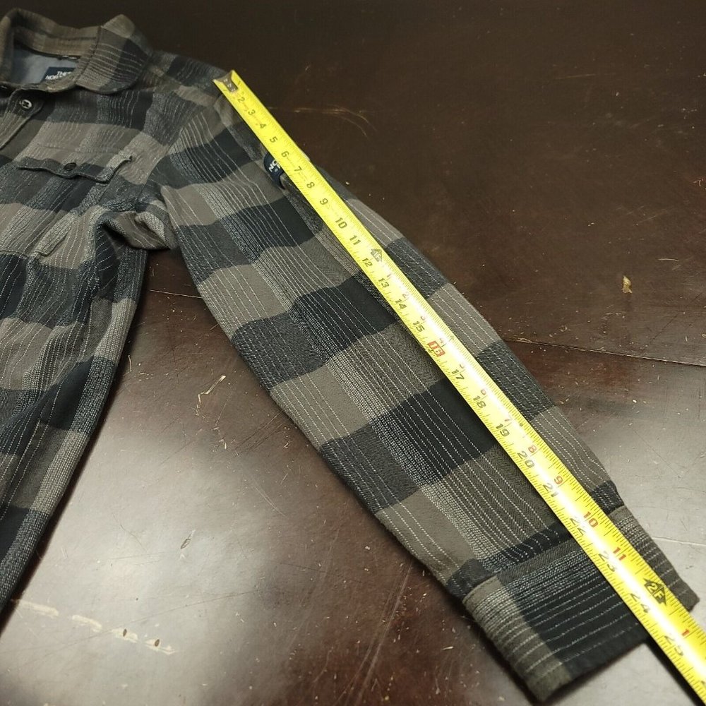 The North Face Mens L Shirt Gray Plaid Stayside Chamois Button Front - Picture 10 of 13